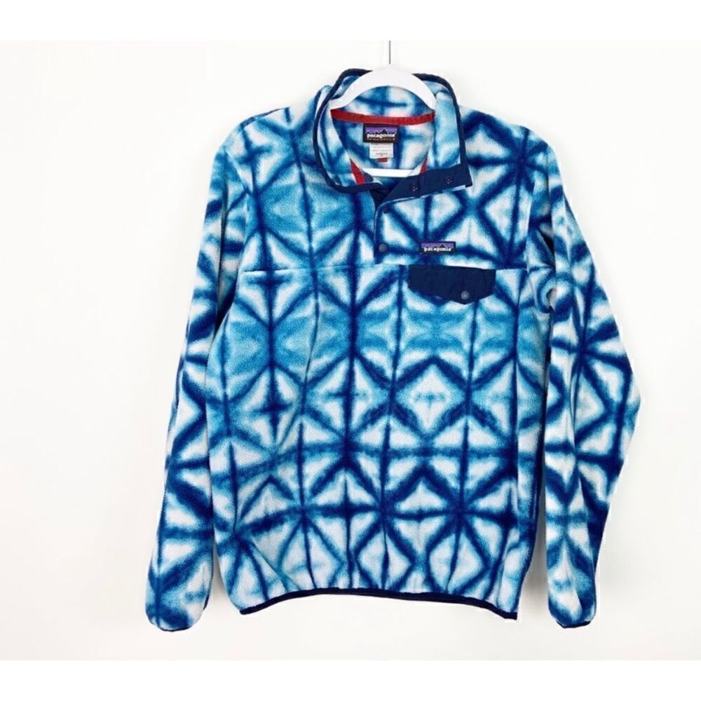 Patagonia Synchilla Shibori Tie Dye Fleece T Snap Size M - Picture 3 of 5